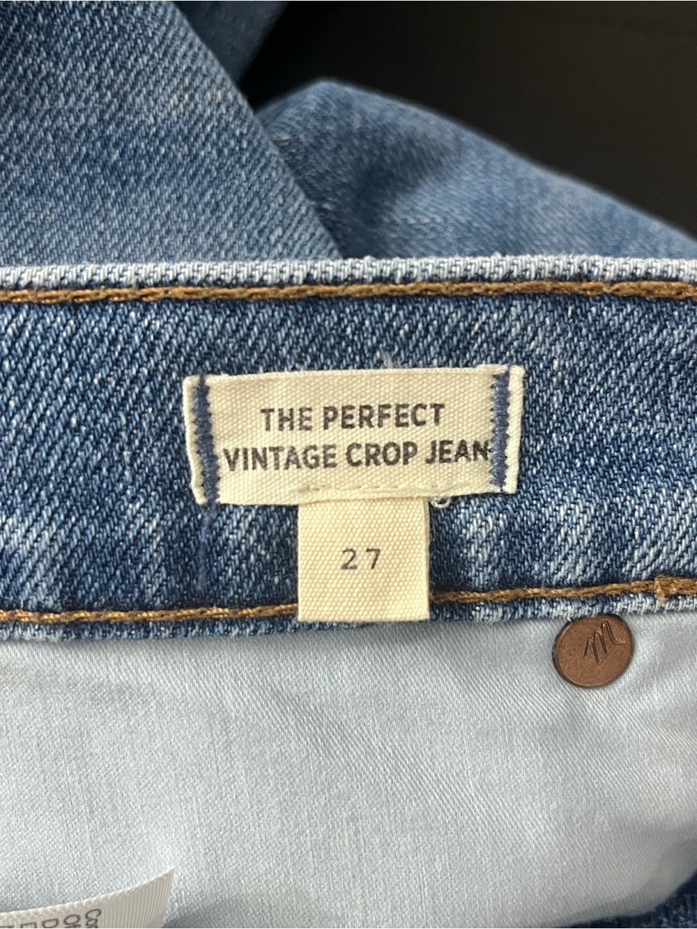 Madewell High-Rise Straight Leg Jeans in Blue Wash size 27 - Picture 5 of 6
